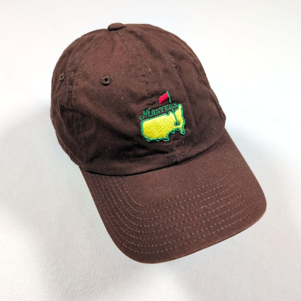 American Needle Masters Logo Golf Embroidered Strapback Cap Hat Brown